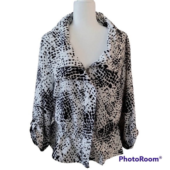 NWOT Chaus Black/White Lightweight Jacket, Sz ZL - Picture 2 of 10